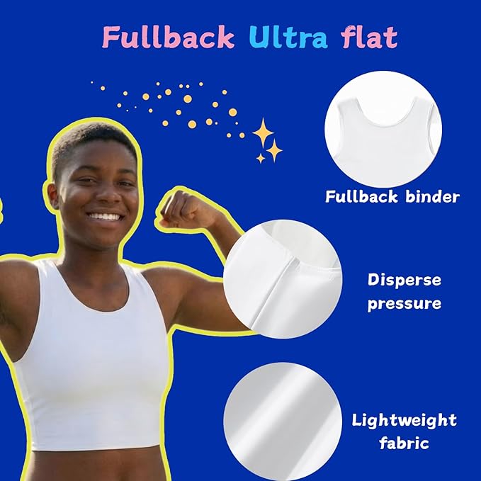Wonababi Chest Binder for Transgender - Fullback Ultra Flat Compression Bra for FTM, Large Breasts