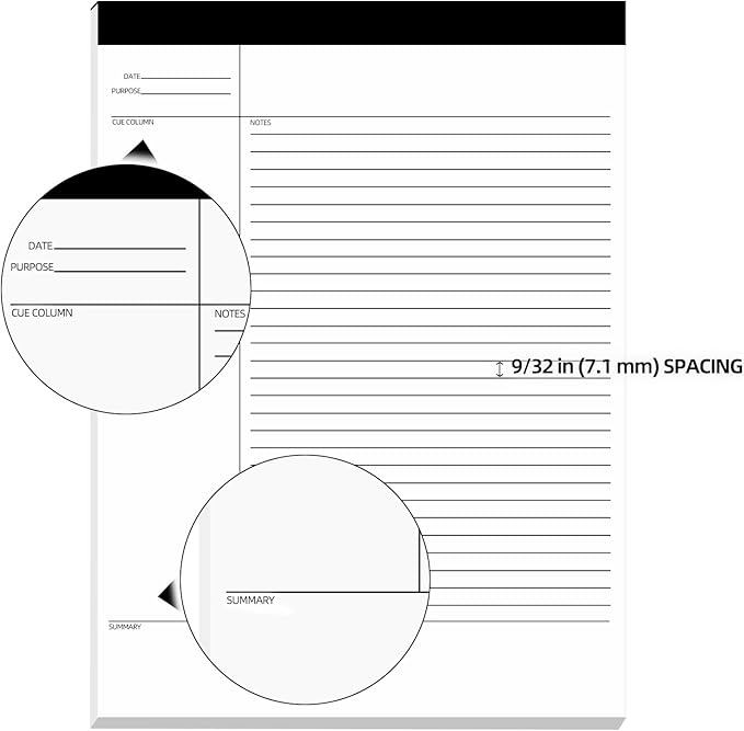 4 Pack Notepads 8.5 x 11 Inches, 200 Sheets College Ruled Legal Pads Lined Paper Writing Pads, White Note Pads Notebook for Office Business School College Supplies, 50 Sheets/Pad