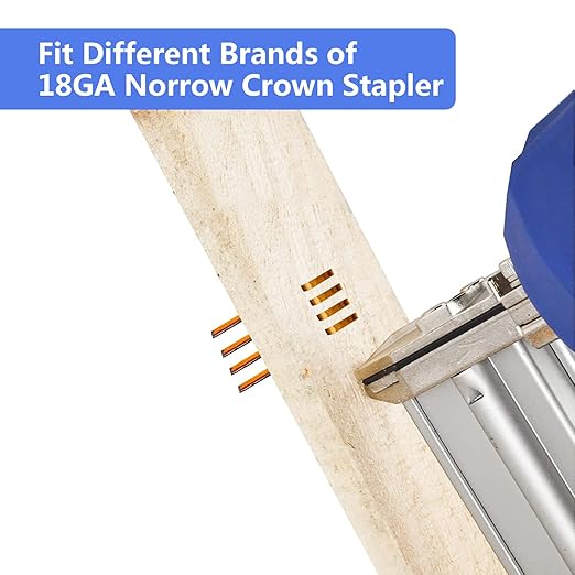 18 Gauge 1/4" Narrow Crown Staples, Galvanized Upholstery Staples for 18 GA Pneumatic or Electric Stapler or Staple Gun (1/2"+5/8"+3/4"+1"+1 1/4"+1 1/2"-4600pcs)