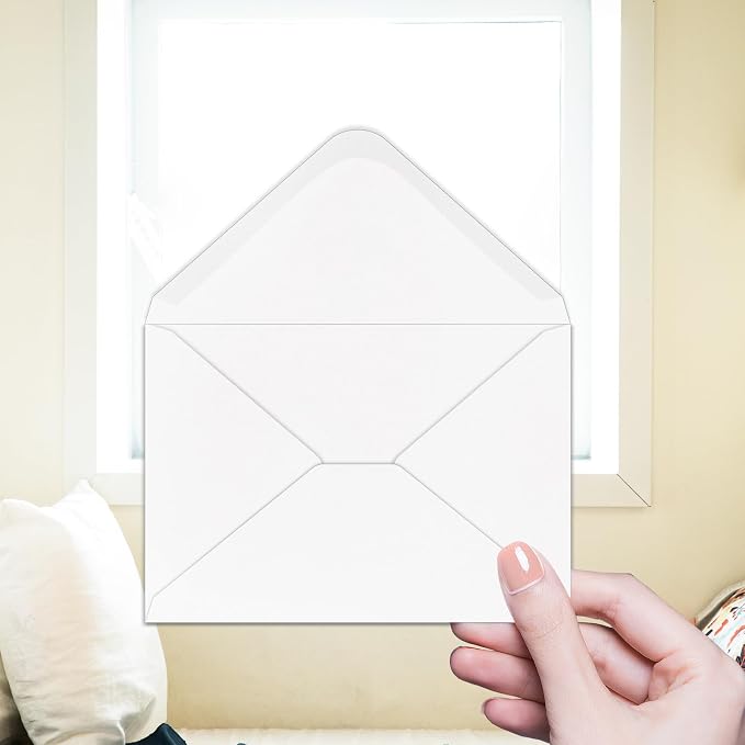50 Pack 4x6 Envelopes white A4 Envelopes for Invitations, Printable, Self Seal for Weddings, Invitations, Photos, Postcards, Greeting Cards, Mailing