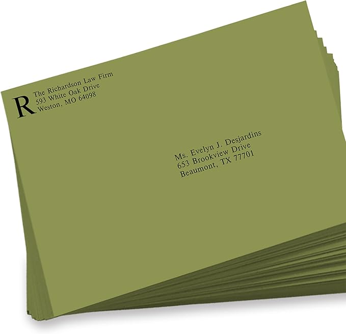 LUXPaper 9 x 12 Open End Envelopes | Peel & Press | Avocado Green | 70lb. Text | 500 Qty