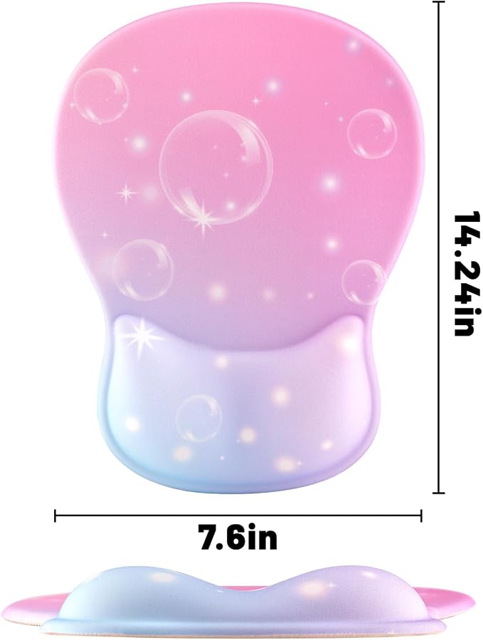 Ergonomic Mouse Pad with Wrist Rest - Gel Wrist Support Mousepad with Non-Slip PU Base for Computer, Laptop, Office & Home