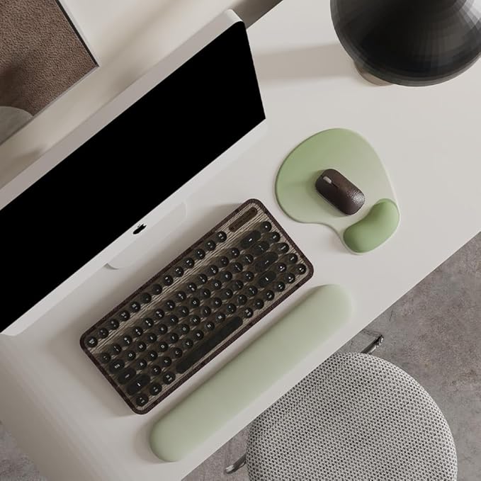 Office Mousepad with Gel Wrist Support - Ergonomic Gaming Desktop Mouse Pad Wrist Rest - Design Gamepad Mat Rubber Base for Laptop Computer -Silicone Non-Slip Special-Textured Surface (18Green Set)