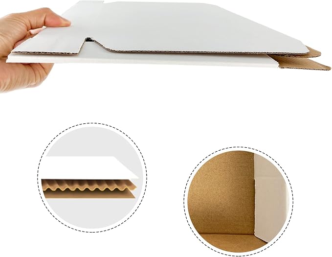 RLAVBL 11x8x2 Inches Shipping Boxes Set of 25, White Small Corrugated Cardboard Box, Mailer Boxes for Packing Small Business