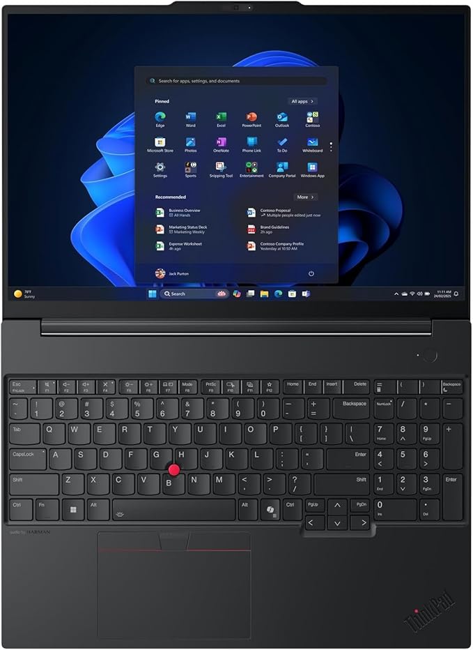Lenovo ThinkPad E16 Laptop, Intel Ultra 7 255H, 32GB DDR5 RAM, 1TB SSD | 16" Laptop Computer for Business, Long Battery Life with Fingerprint Reader & Backlit Keyboard, Windows 11 Pro, Black