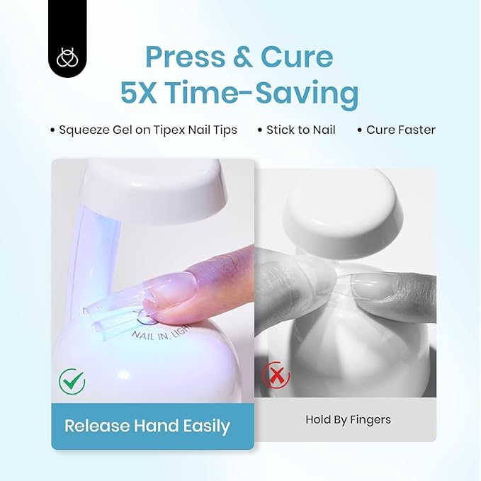 Beetles Tipex Nail Glue 20g Solid Nail Glue Gel Super Strong for Tipex Nail Tips Soak Off U V No Hand-Hold Needed Professional Beginner-Friendly 28+ Days Lasting