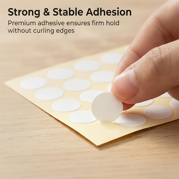 1980 Pcs White Circle Stickers 1/2 Inch Blank Round Dot Stickers Small Code Labels for Office Shop Yard Sale Home Marking (White, 1/2" (13mm))