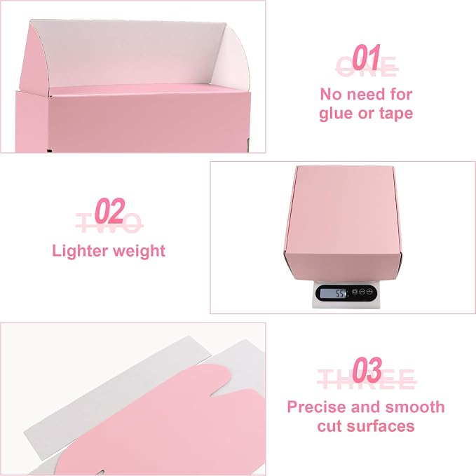 30 Pack 8"x8"x4" Corrugated Shipping Boxes, Pink Shipping Mailing Boxes for Packaging, Recyclable Cardboard Box Mailers Small Business