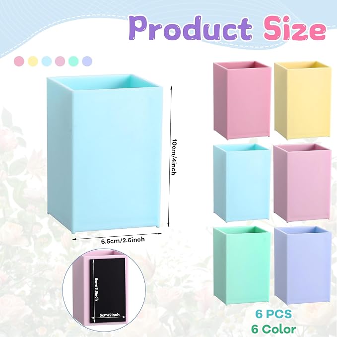 gisgfim 6 Pcs Classroom Magnetic Storage Boxes Magnetic Storage Containers Plastic Dry Erase Marker Holder Plastics Pen Holder for Refrigerator Whiteboard Home Office School Organizer Supply (Pastel)