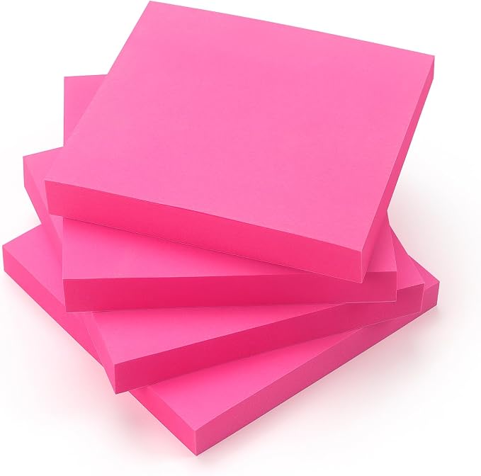 Sticky Notes 3x3 Pop Up with Bright Colors (Rose Red), 4 Pads 90 Sheets/Pad | Bright Rose Red Pop Up Self-Stick Notes Pads, 360 Sheets Total, Perfect for Daily Reminders, Study Notes, and Office Memos