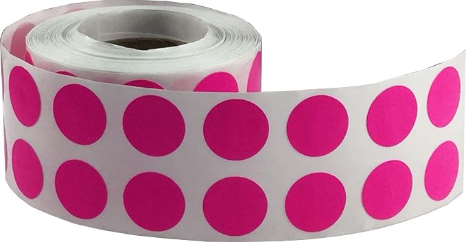 Hot Pink 1/2" Inch Round Adhesive Labels 1,000 Color Coding Dot Stickers for Efficient Inventory Management, Crafting Projects, and Organizational Tasks in Offices, Schools, and Homes