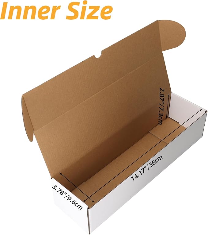 Bulk 600 Capacity Trading Cards Storage Box, in Total 25 Pack Brown White Cardboard Shipping Boxes for 15000 Count 12pt 2.5x3.5 inch Cards or Sleeved Cards