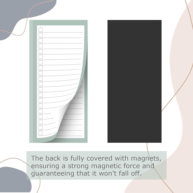 6 Pack Magnetic Notepads for Refrigerator, Grocery List Magnet Pad for Fridge, 50 Sheets per Note Pads To-Do List, Shopping List(300Sheets)