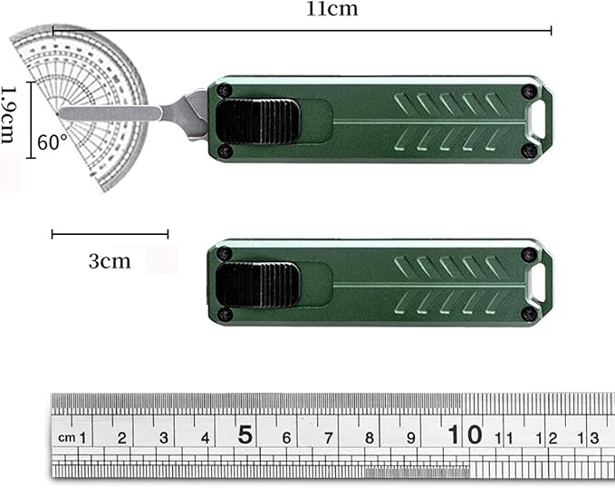 Automatic Utility Knife, Safety Auto Box Cutter Retractable, EDC Push Button Exacto Scalpel Knife, 10PCS #23 Razor Blades Pocket Knives with Clip