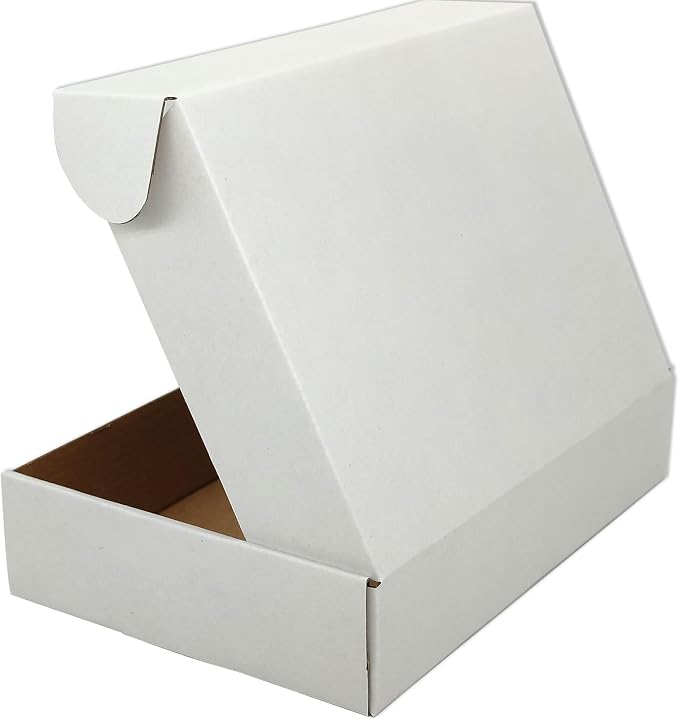 9x6x2 Shipping Boxes Set of 25, White Mailer Corrugated Cardboard Box | for Packaging, Literature, Packing, Mailing, Storage, Small Business, Moving, Gift, Supplies, Quick Fold, Tab Locking
