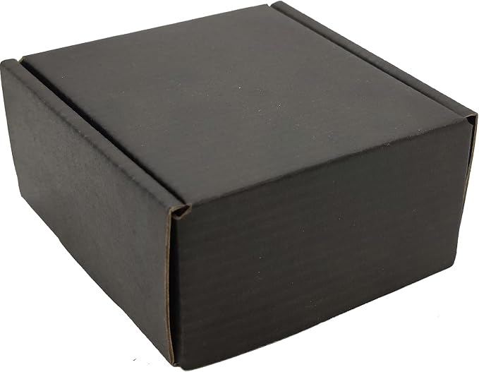4x4x2 Shipping Boxes Set of 50, Black Mailer Corrugated Cardboard Box | for Packaging, Literature, Packing, Mailing, Storage, Small Business, Moving, Gift, Supplies, Quick Fold, Tab Locking