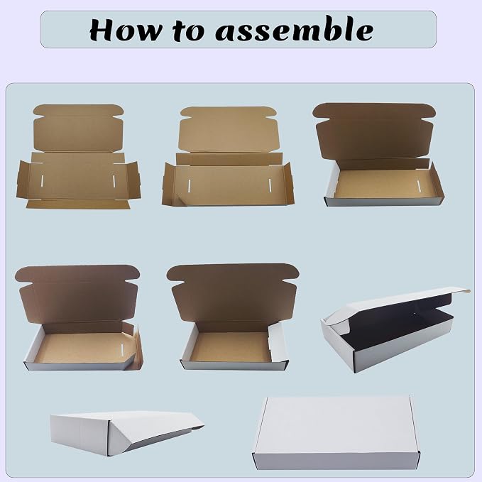 10x6x2 inches Shipping Boxes Set of 25, White Corrugated Cardboard Mailers | Mailer Box for E-commerce Packaging and Holidays Gift, Small Giving Box for Wrapping Mailing Present, Tuck Top, Easy Assemble