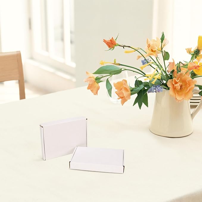 HORLIMER 7x5x1 Shipping Boxes Set of 100, White Corrugated Cardboard Mailer Box for Packing Small Business