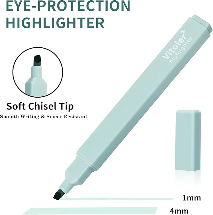 Aesthetic Highlighters and Black Ink Pens Set,Smooth Writing,Quick-Drying | 6pcs Chisel Tip Highlighters & 6pcs 0.5mm Fine Point Gel Pens for Women Nurse Bible Study,School and Office Supplies