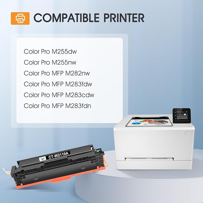 206A M283fdw Toner Cartridges 4 Pack Compatible for HP 206X 206 MFP M283cdw | Compatible for HP 206A Color LaserJet Pro M255dw M283fdn M282nw M255nw M283 M255 M282 Printer W2110A W2110X Ink (with Chip)