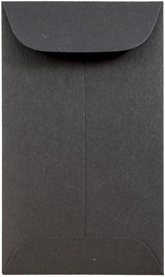 JAM PAPER #3 Coin Business Envelopes - 2 1/2 x 4 1/4 - Smooth Black - 50/Pack