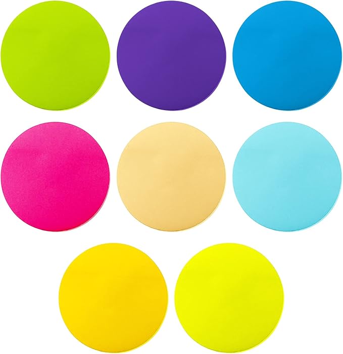 Sticky Notes, 560 Sheets 2.6 × 2.6 Inches Round Shape Self Sticky Notes Pad, Colour Sticky Notes, Bright Colors Self-Stick Pads for Home Office Notebook(8 Color)
