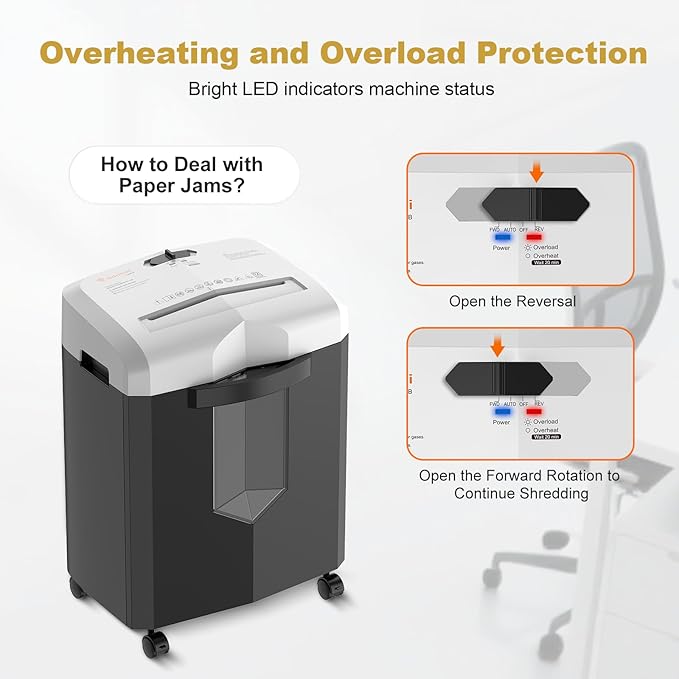 Bonsaii 12-Sheet Micro Cut Paper Shredder, 60-Minute P-4 High Security Shredders for Home Office, Shreds CD/Credit Card/Mail/Staple/Clip, Jam-Proof System with 4.2 Gal Pullout Bin (C266-BW)