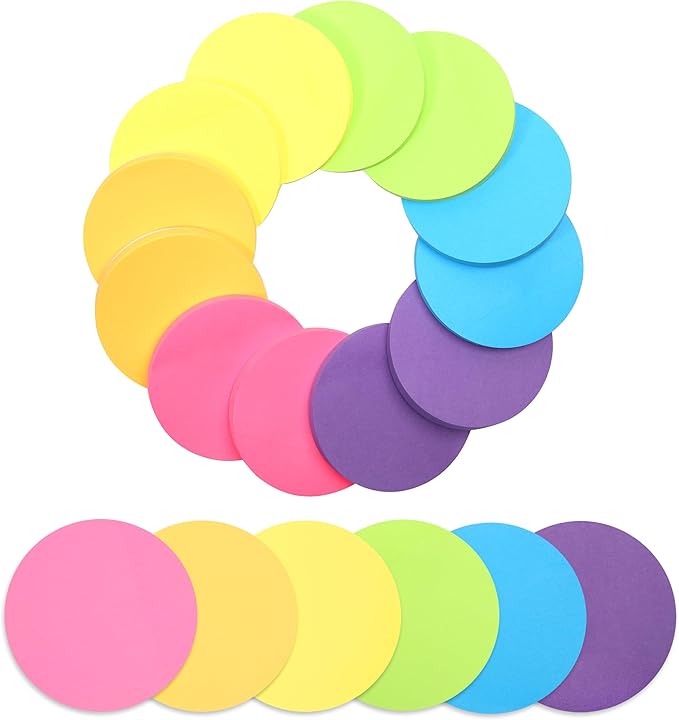 Mr. Pen- Round Sticky Notes, 12 Pads, 720 Sheets, 2.8" x 2.8" Colorful Sticky Notes Bulk (Pack of 2)