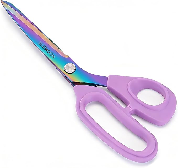 10" Scissors All Purpose, Heavy Duty Professional Tailor Scissors for Fabric Cutting, Leather Craft & Sewing Projects, Light Purple