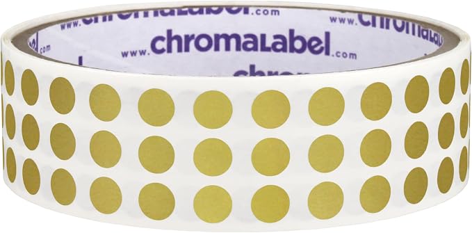 Gold Stickers, 1/4 Inch Metallic, 1000/Roll | Dot Stickers with Satin Foil-Coated Paper for Crafts, Offices and Classrooms. Made in USA