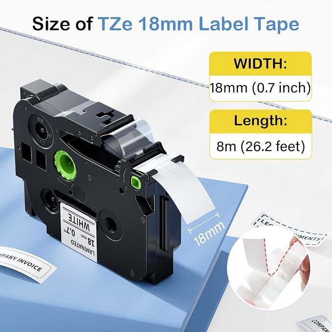 Labelife TZe TZ Tape 18mm 0.7" Laminated Color Label Maker Tape 3/4 Inch | Compatible with Brother TZe-241 TZe-441 TZe-541 TZe-641 TZe-741 for P Touch PTD410 D400 D610BT D600 P710BT PT-1880,5 Color