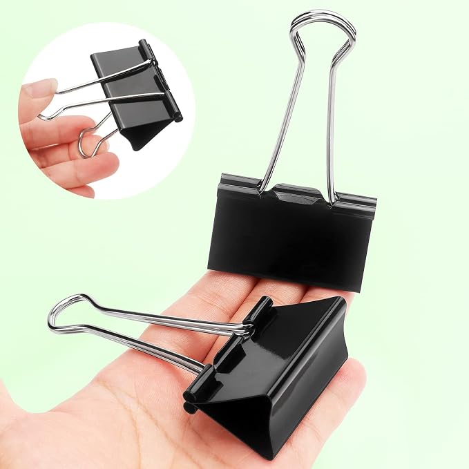 ZZTX 12 Pack Large Binder Clips 2.0 Inches Black | Paper Clamps Clips, Durable steel, Rust-resistant, Strong spring