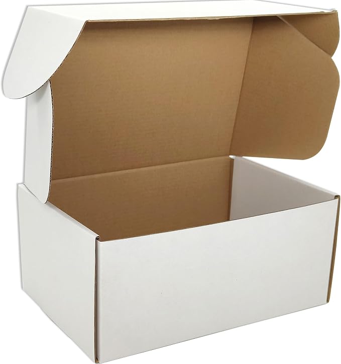 9x6x4 Shipping Boxes Set of 25, White Mailer Corrugated Cardboard Box | for Packaging, Literature, Packing, Mailing, Storage, Small Business, Moving, Gift, Supplies, Quick Fold, Tab Locking