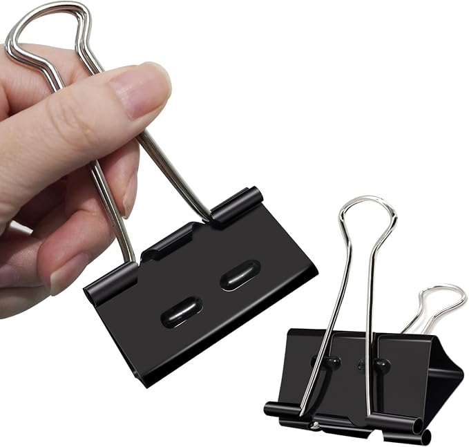 2 Inch Binder Clips(12 Pack), Upgrade Support Points Binder Clips | Extra Large Paper Clamps for Office and Home Supplies