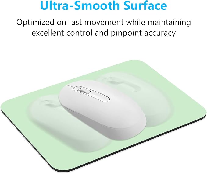 Dapesuom Small Mouse Pad, 6 x 8 Inch Thick Rubber Premium-Textured Non-Slip Portable & Washable Mini Mouse Mat for Women Men Wireless Laptops Keyboard Tray Gaming Computer Office Travel, Lake Green