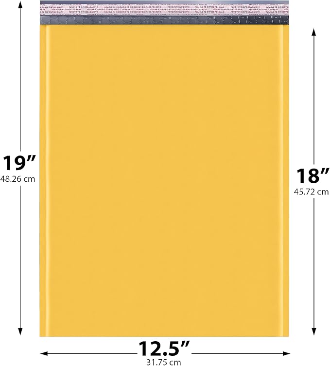 Kraft Bubble Mailers 12.5x19.5, Self Seal Padded Envelopes #6, 100 Pack | Holds Clothing & Bulk Items, No Tape Needed, Cushioned Protection, Tear-Resistant Yellow Kraft, Made in USA