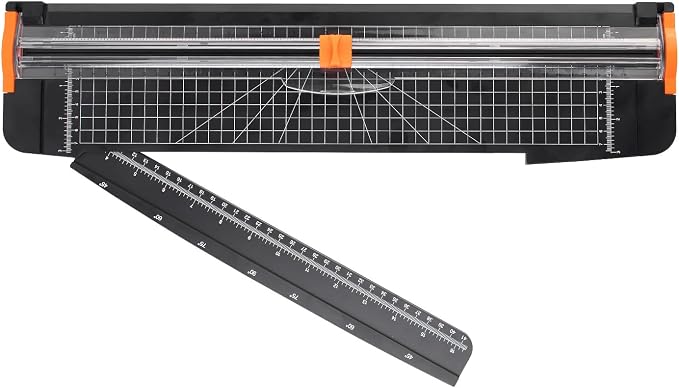 ZEQUAN 18-Inch Paper Trimmer, Slider Cutter, 1 Blade, Cardstock Crafts | Easy to carry, with a concealed blade design