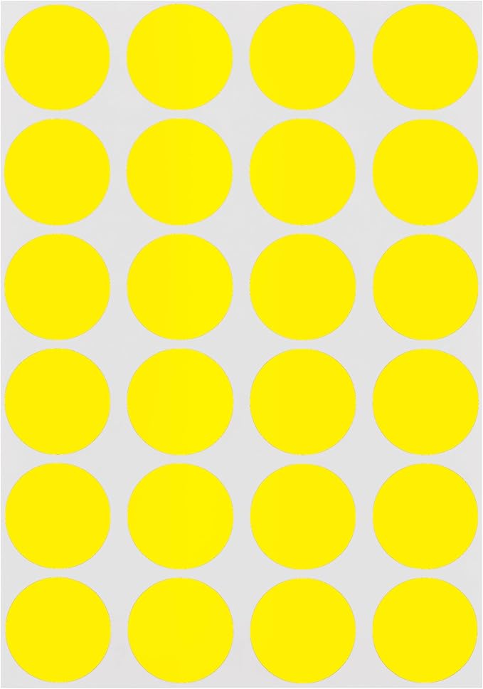 Yellow Dot Stickers, 3/4 Inch, 1008/Pack | Paper Circle Labels for Offices, Classrooms, Warehouses, and School Use. Made in USA