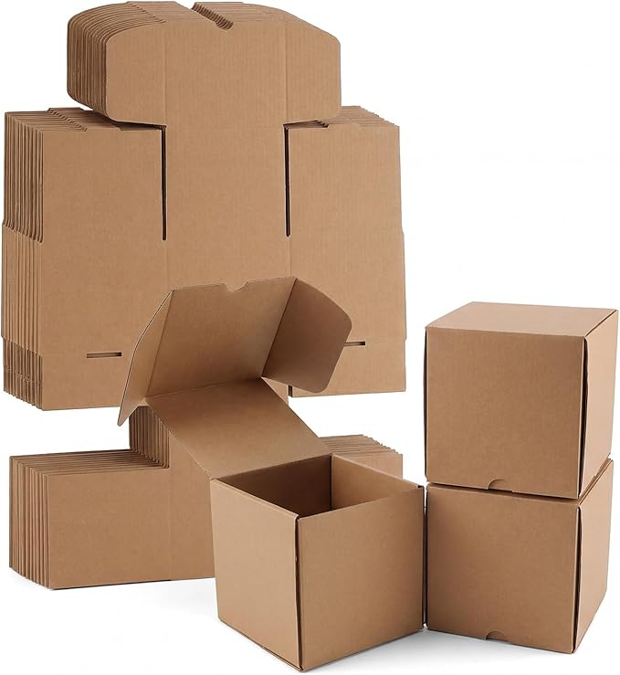WIFTREY 8x8x8 Inches Shipping Boxes Set of 15 Brown, Corrugated Cardboard Box for Shipping Small Business, Gift Packing, Mailing Wrapping Present