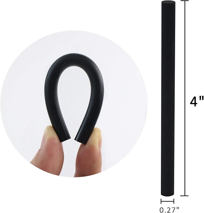 Black Hot Glue Sticks 4" Long 0.27" Dia, Mini Size Glue Sticks for Glue Gun, Dual Temp All Purpose Craft Adhesive, 60-Pack