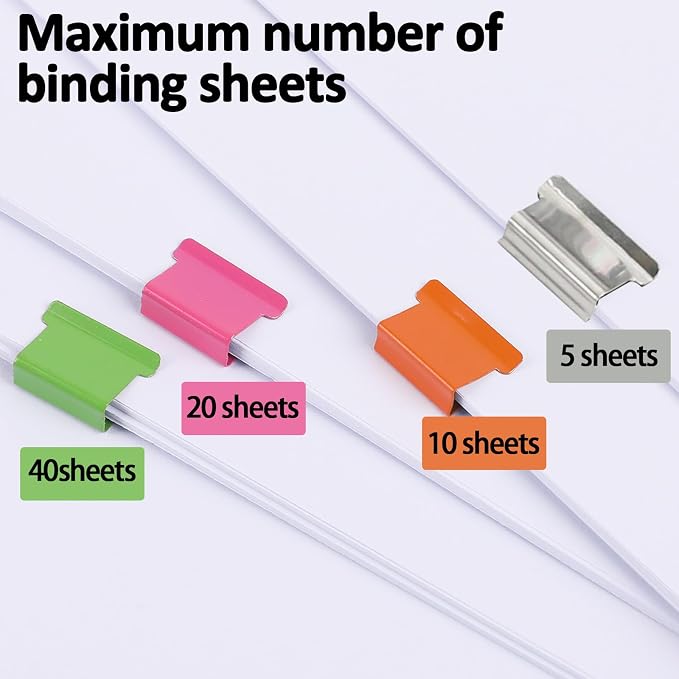 2 Pcs Portable Handheld Paper Clam Clip Dispenser with 100 Pcs Paper Clam Clip Refills Mini Push Stapler Dispenser Papers Clamps for Fixing Documents