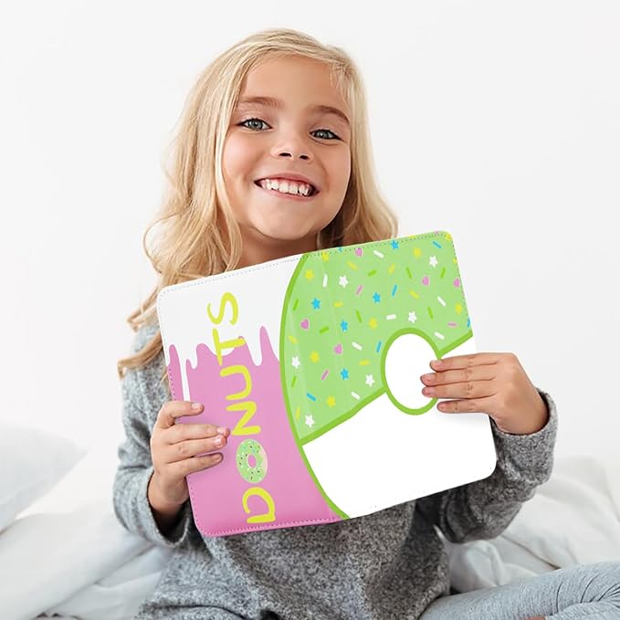 4 Pocket Portfolio Card Binder 240 Card Holder Album, Green Donut Trading Cards Holder Zipper Binder for Girl Teen Collection (Green Donut, 240 Pocket (Portfolio))