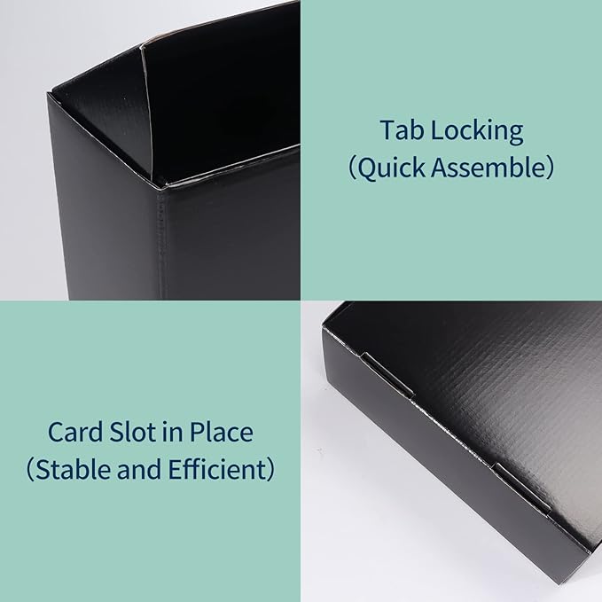 Rempry 12x9x3 Inches Black Shipping Boxes 20 Pack, Corrugated Cardboard Mailer Boxes for Packaging, Gift Boxes with Lids for Small Business
