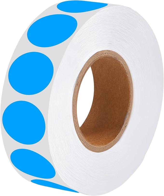 1000 Pcs Round Stickers 1 Inch Color Circle Dot Stickers Small Code Labels for Office Shop Yard Sale Home Classroom Marking (Blue, 1 inch)