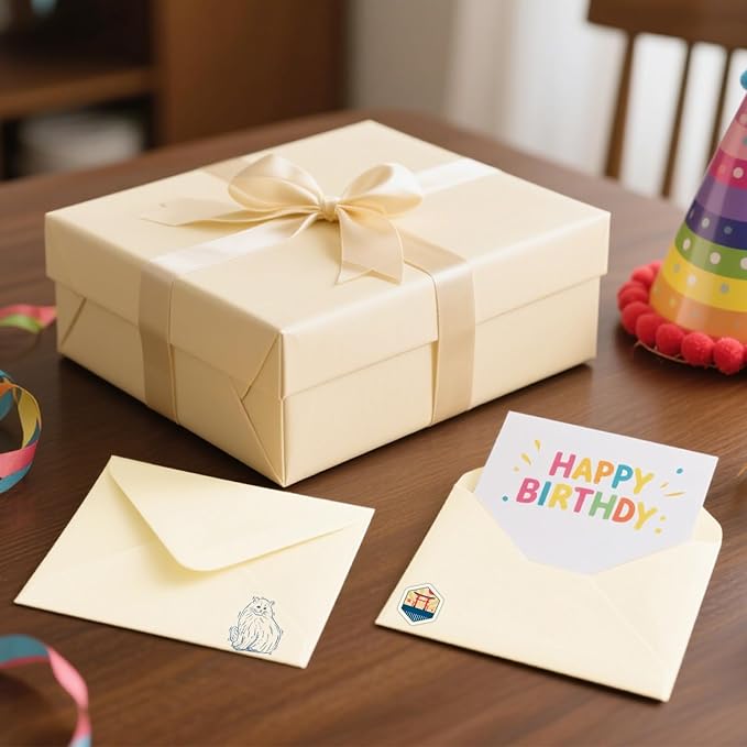 A7 Envelopes 100 Pack Envelopes 5x7 V-shaped Flap, Suitable for 5x7 Photos, Cards, Weddings, Invitations, Announcements, Baby Gifts 5.25 "x 7.25" (Cream Color)