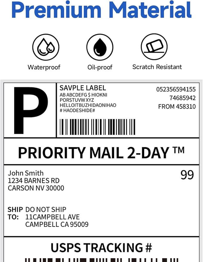 Phomemo Genuine 4X6 Thermal Shipping Label 1000 Labels per Stack - 4x6 FanFold Thermal Labels Compatible with Phomemo 241bt Shipping Label Printer, Strong Adhesive Shipping Labels, Commercial Grade
