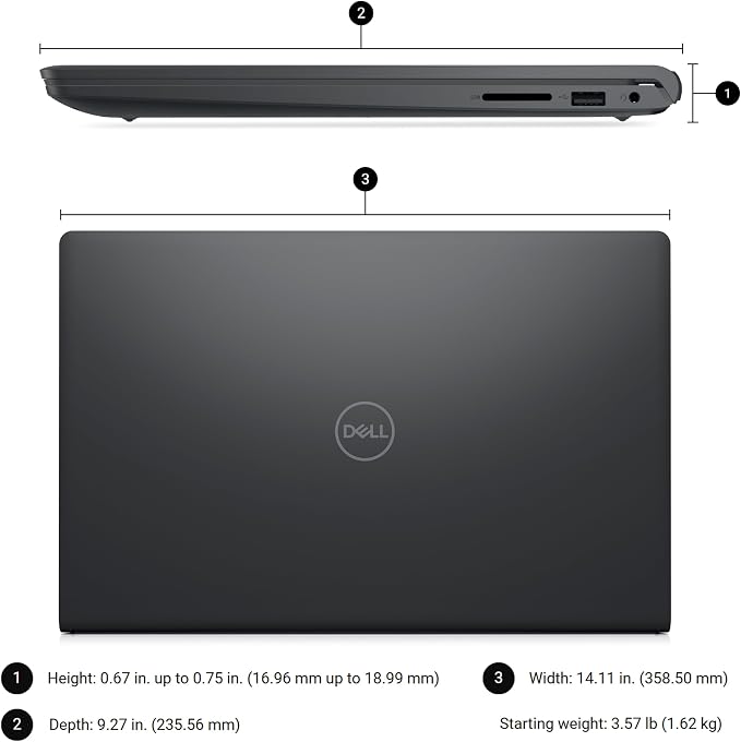Dell Pro 15 Business Laptop, Intel Core i7-1355U, 16GB DDR5 1TB SSD | High Efficiency Office Notebook, Multi-Tasking, All-Day Battery Power, WiFi 6, Portable, FHD 120Hz Display