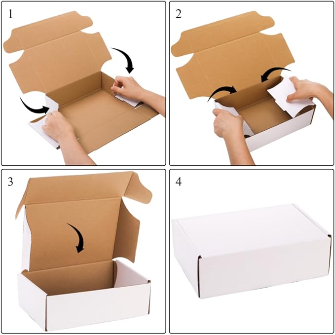 Dicunoy 30 Pack Shipping Boxes for Small Business, 9 x 6 x 3 Inches White Small Cardboard Boxes, Thick Corrugated Mailers Boxes for Mailing Packing Literature Mailer, Gift Package