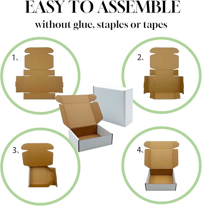 White Shipping Boxes 9x7x2 inch 25 Pack,Corrugated Boxes Mailer Packaging for Mailing Small Business，E-Commerce Gift Boxes for Wrapping Present Moving Storage Heavy Duty Recycled Cardboard Boxes