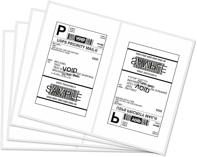 MFLABEL® Round Conrner Half Sheet Shipping Labels 2-UP Click-n-Ship Mailing Postage Labels(2000Labels)